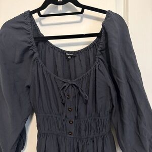 Madewell Dark Blue Peasant Dress